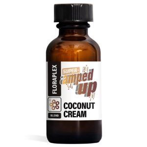 Floraplex Super Amped Up Coconut Cream terpene blend in a 1 oz amber glass bottle