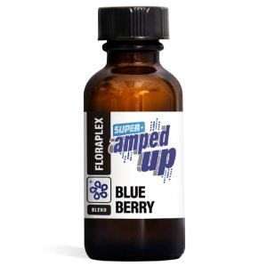 Floraplex Super Amped Up Blueberry terpene blend in a 1 oz amber glass bottle