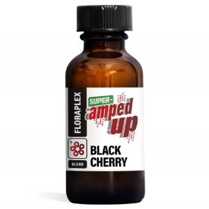Floraplex Super Amped Up Black Cherry terpene blend in a 1 oz amber glass bottle